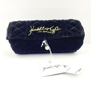 Kendall + Kylie Black Fold over Pouch with Brush‎ Organizer